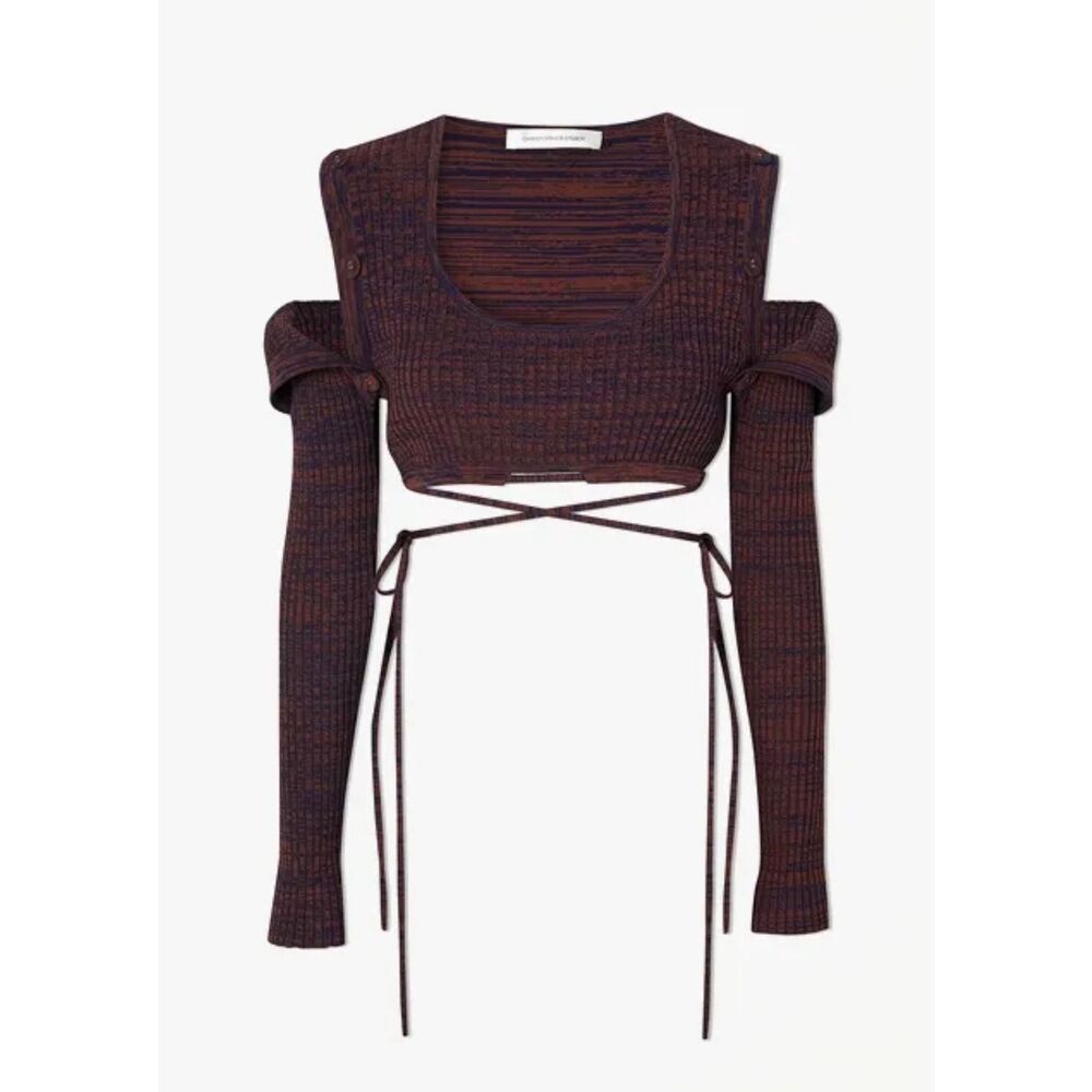 Christopher Esber Convertible Cropped Rib Knit Top